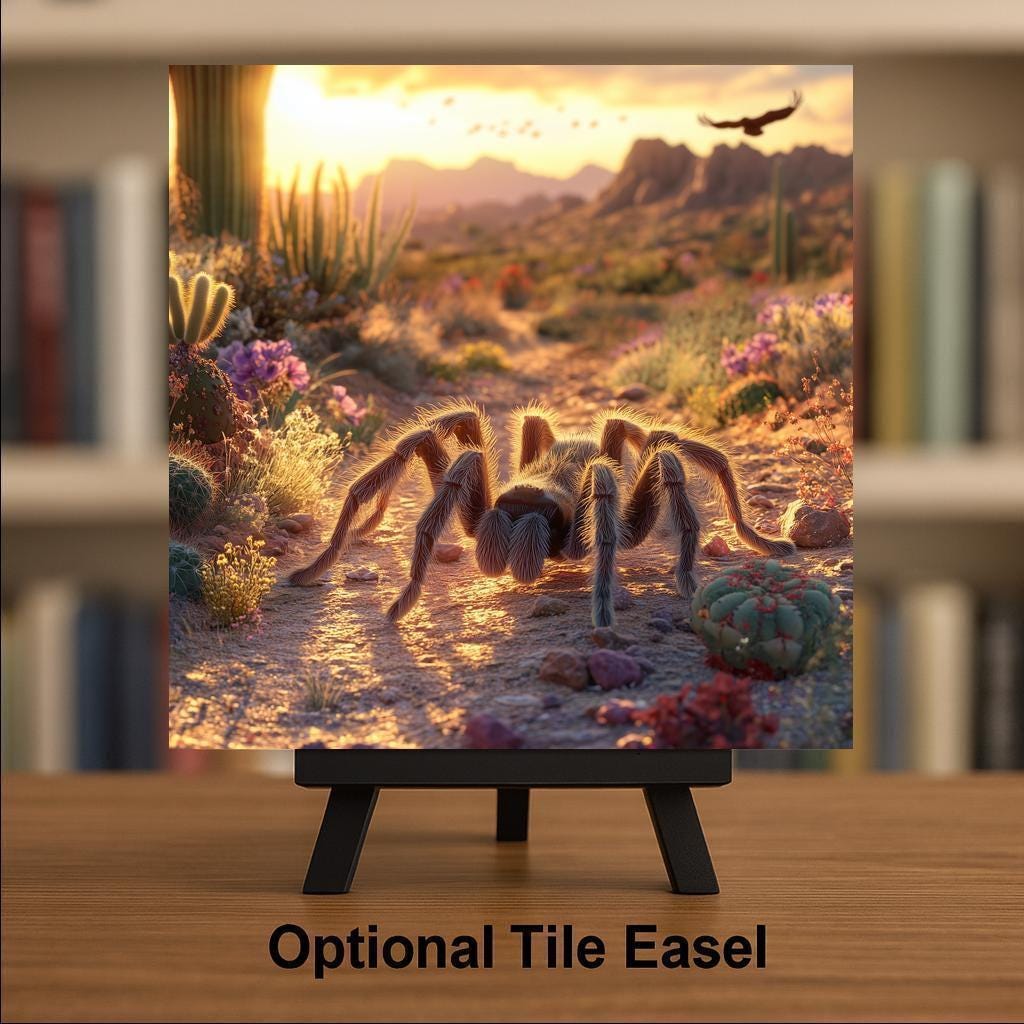 Tarantula Wall Art Ceramic Tile Desert Decor Gift Spider Lover Gift Southwest Arizona Art Nature Tile