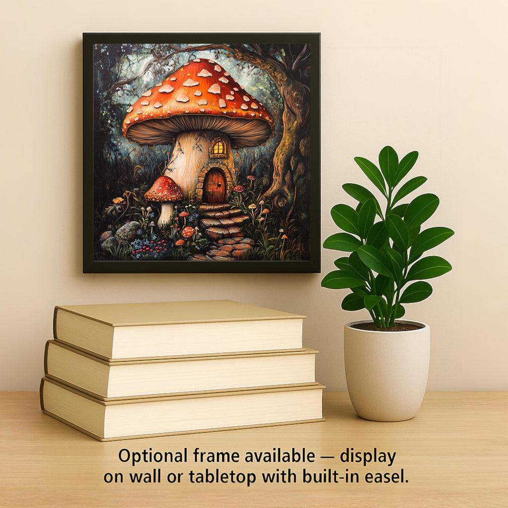 Enchanted Mushroom Wall Art Ceramic Tile Fairycore Gift Whimsical Woodland Decor Fantasy Home Art Gift Tile