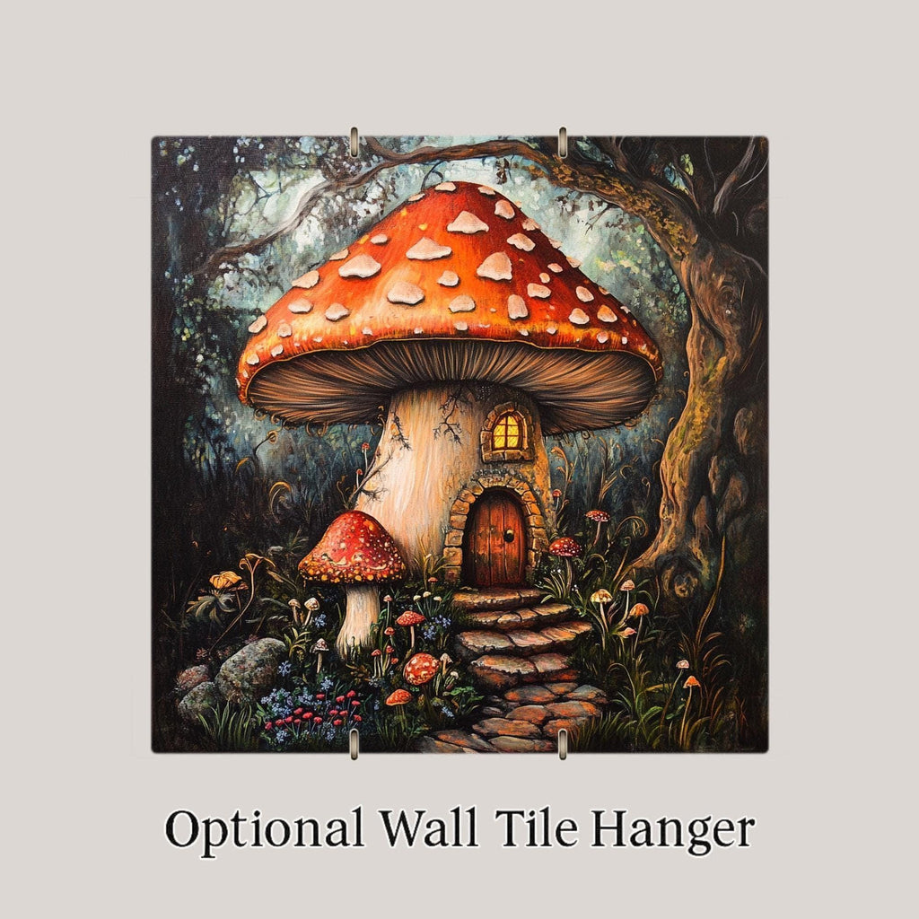 Enchanted Mushroom Wall Art Ceramic Tile Fairycore Gift Whimsical Woodland Decor Fantasy Home Art Gift Tile