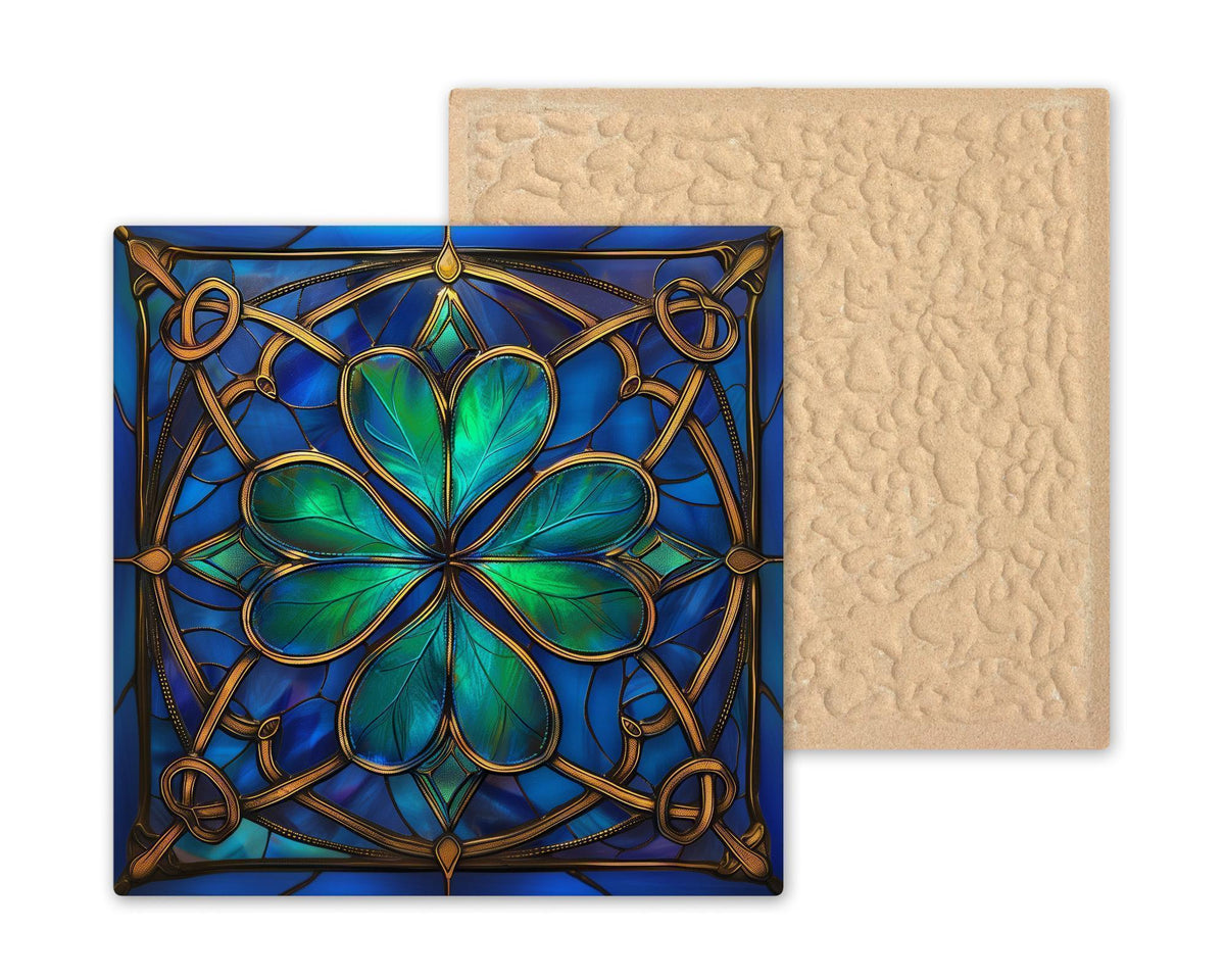 St. Patrick's Day Shamrock Ceramic Tile Art: Irish Home Decor