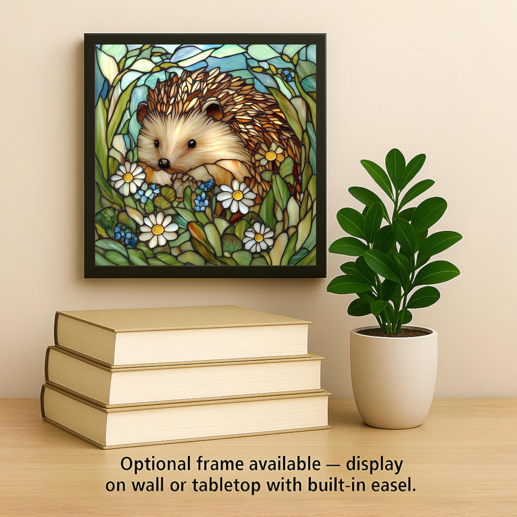 Hedgehog Wall Art Ceramic Tile Garden Gift Woodland Decor Nature Lover Art Hedgehog Lover Gift Tile