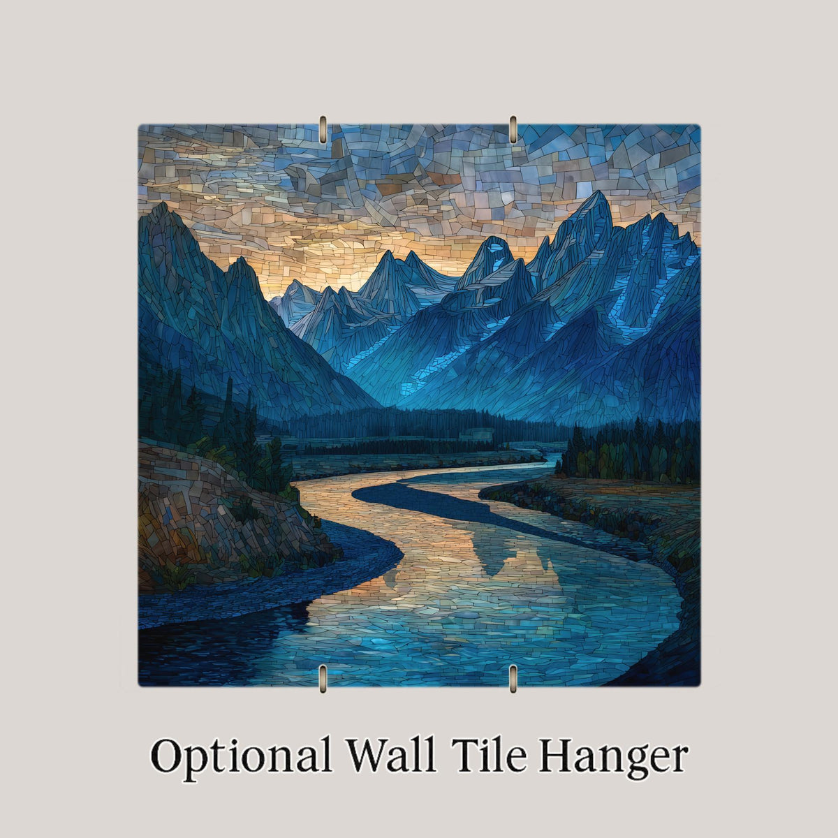 Grand Teton Wall Art Ceramic Tile Wyoming Gift Snake River Decor National Park Art Nature Lover Gift Tile