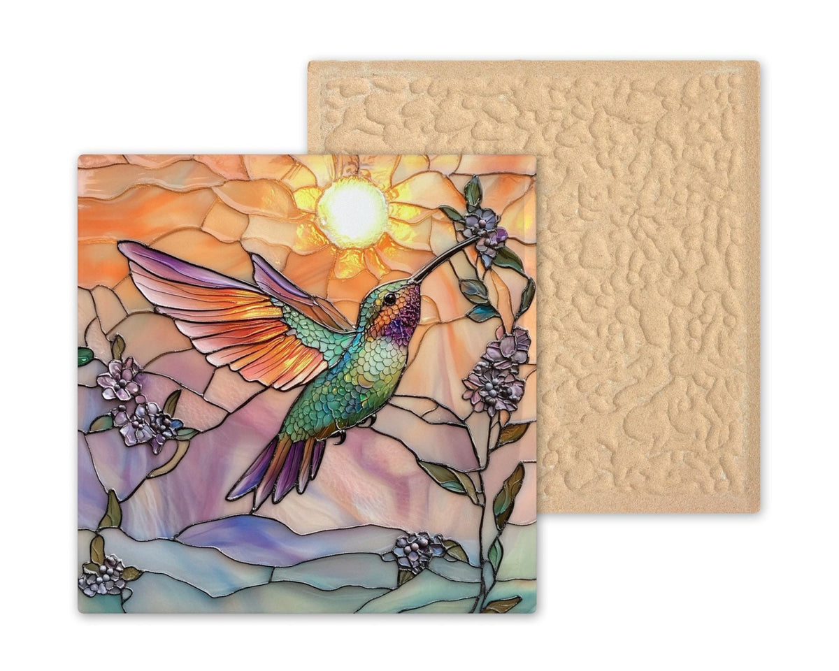 Sunrise Hummingbird Wall Art Ceramic Tile Colorful Gift Bird Lover Decor Nature Art Inspired Gift Art Tile