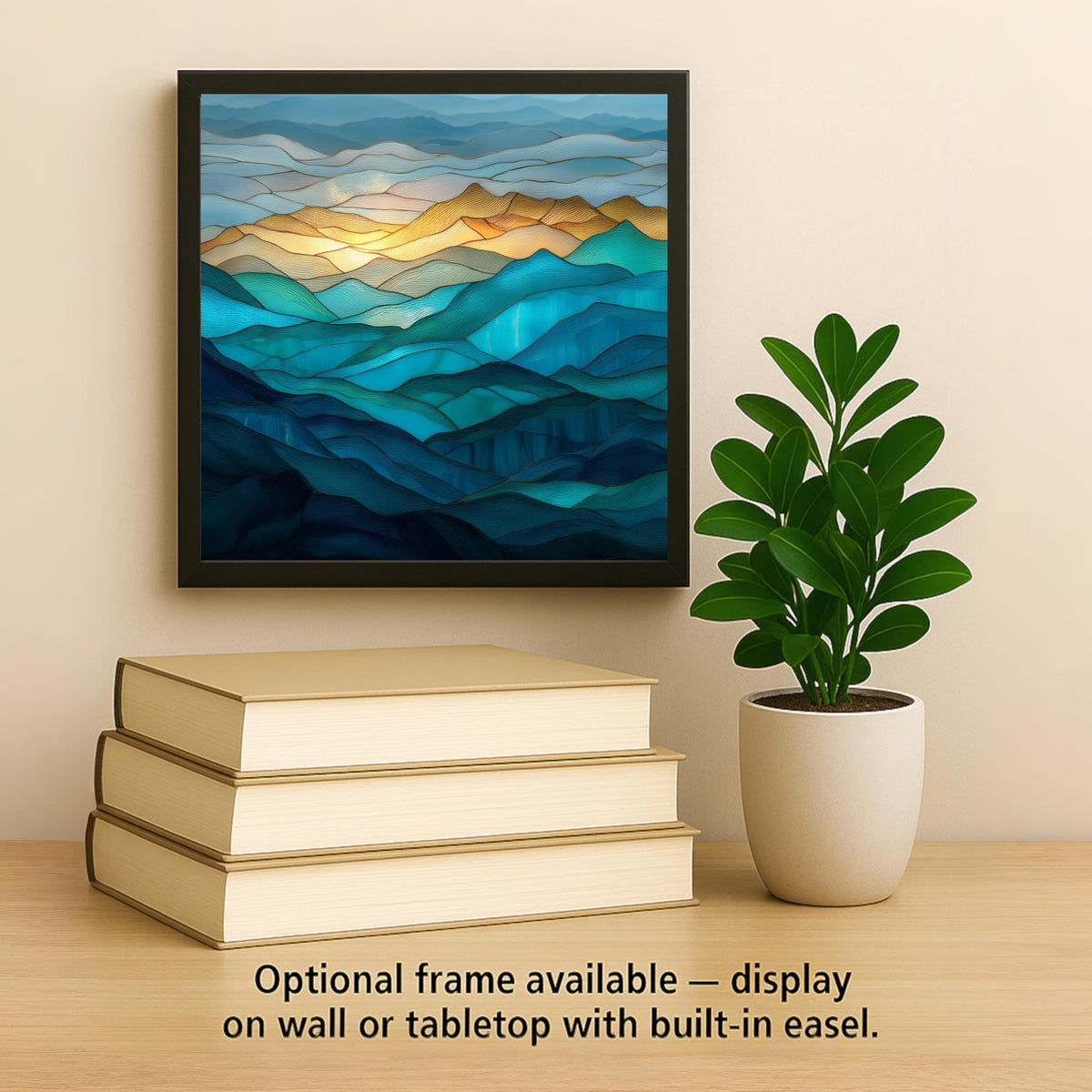Smoky Mountains Wall Art Ceramic Tile Stained Glass Style Tennessee Gift Appalachian Decor Place Identity Nature
