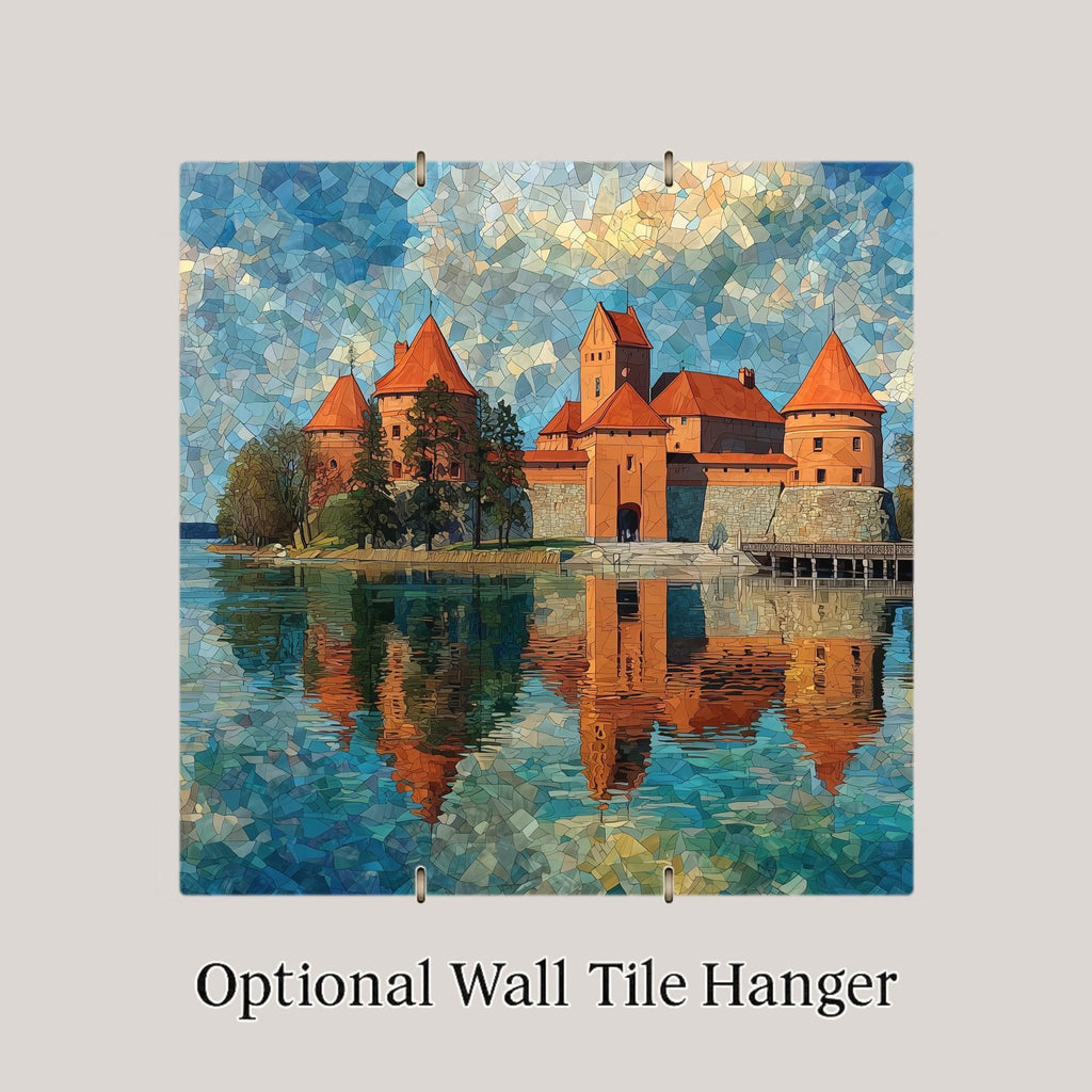 Trakai Castle Wall Art Ceramic Tile Lithuania Gift European Castle Decor Baltic Travel Art Europe Gift Tile