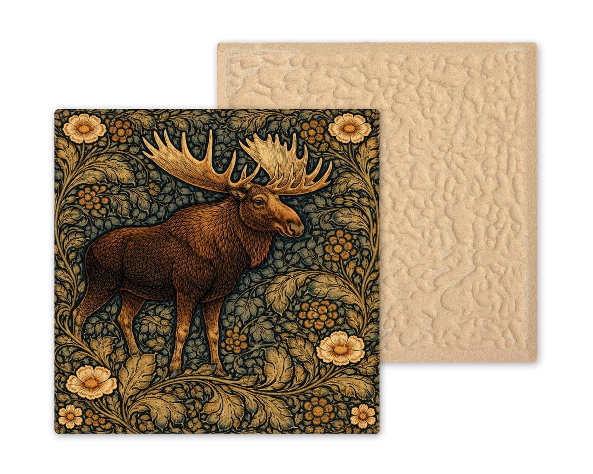Moose Lodge Wall Art Ceramic Tile Cabin Decor Rustic Wall Decor Woodland Animal Art Lake House Decor Wildlife Home Decor