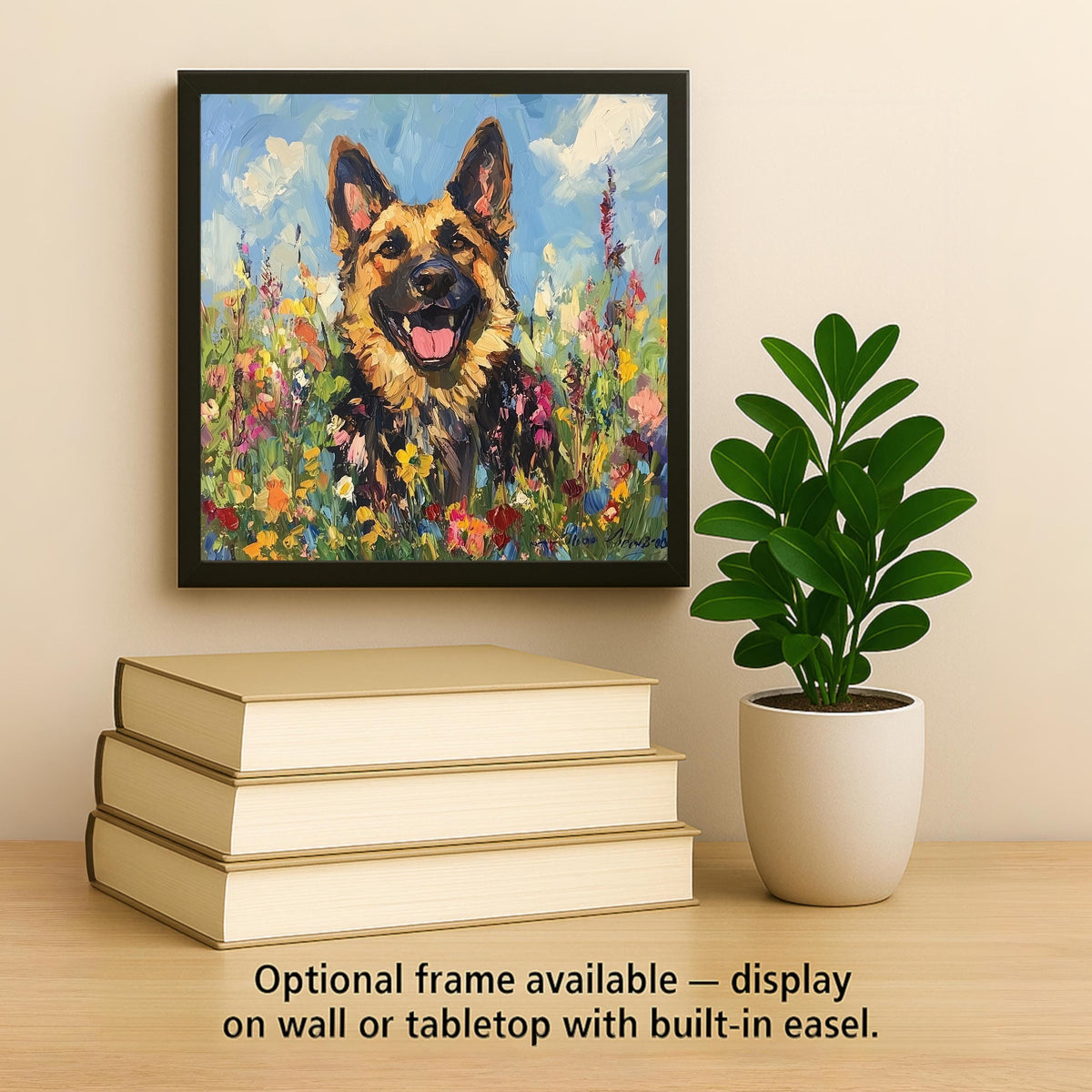 German Shepherd Wall Art Ceramic Tile GSD Dog Decor Shepherd Dog Gift Portrait Tile Art