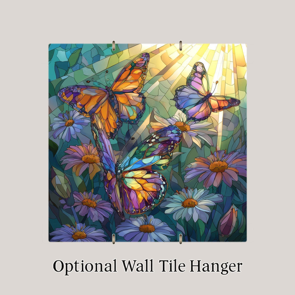 Colorful Butterfly Wall Art Ceramic Tile Encouragement Gift Symbolic Decor Nature Art Butterfly Lover Gift Tile