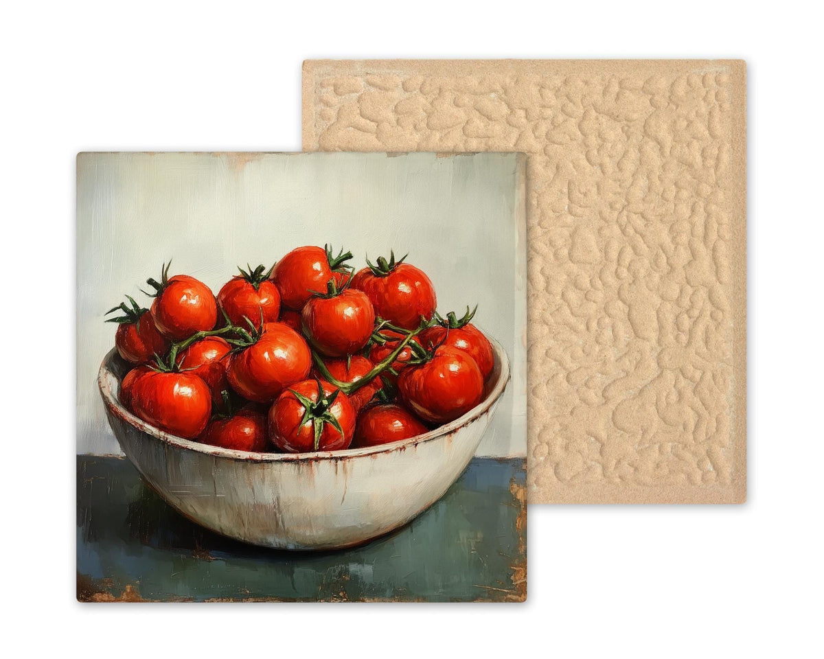 Tomato Ceramic Art Tile: Mediterranean Wall Decor Kitchen Accent Tuscan Home Decor Wall Art Kitchen Garden Italian Farmhouse Vegetable Art