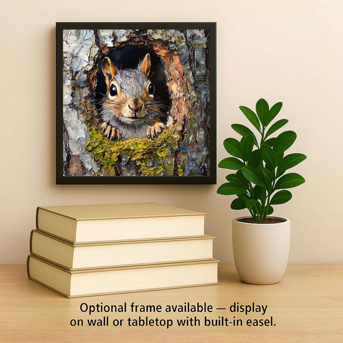 Realistic Ceramic Squirrel Tile Art: Woodland Wall Decor