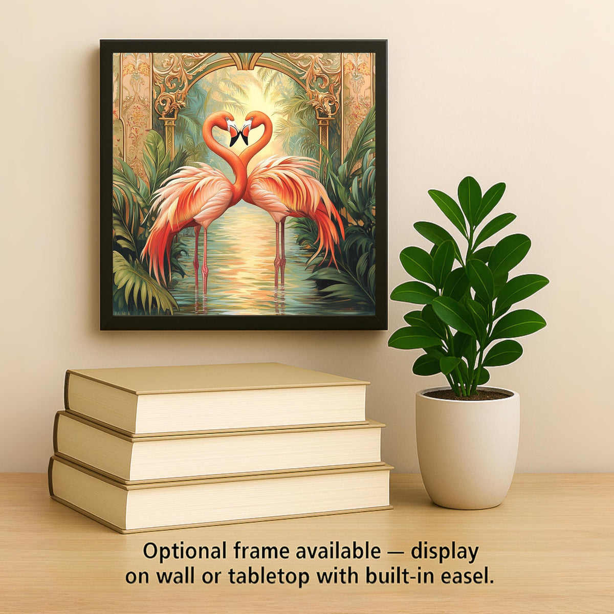 Flamingo William Morris Ceramic Art Tile: Coastal Wall Decor Beach House Accent Ocean Home Decor Wall Art Tropical Bird Flamingo Coastal