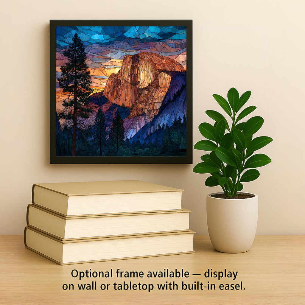 Yosemite Sunset Ceramic Art Tile: Cabin Wall Decor Nature Lover Gift Woodland Home Decor Wall Art California Landscape Yosemite Nature Ar