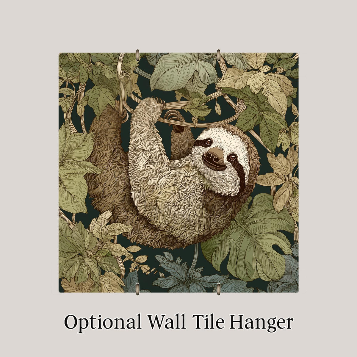 Sloth Wall Art Ceramic Tile Sloth Lover Gift Funny Animal Decor Jungle Art Quirky Home Gift Sloth Tile