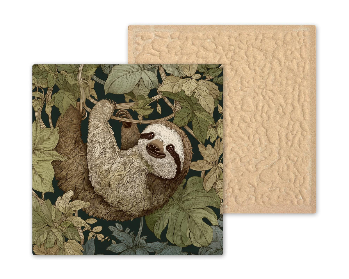 Sloth Wall Art Ceramic Tile Sloth Lover Gift Funny Animal Decor Jungle Art Quirky Home Gift Sloth Tile