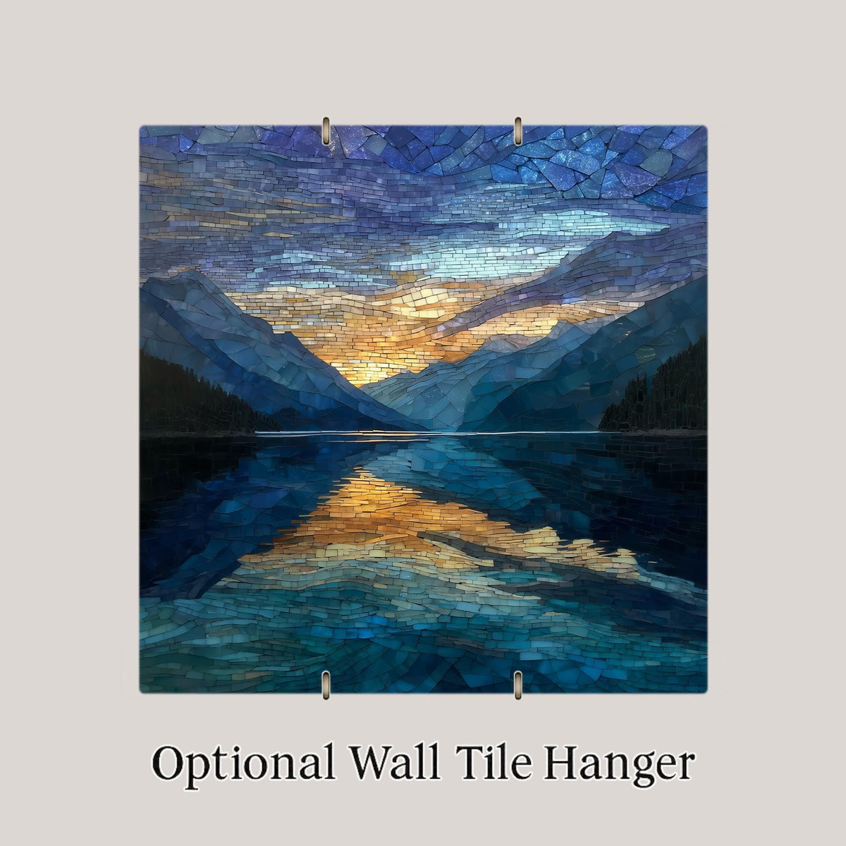 Ross Lake Wall Art Ceramic Tile North Cascades Gift Mountain Reflection Decor PNW Nature Art Hiker Gift Tile