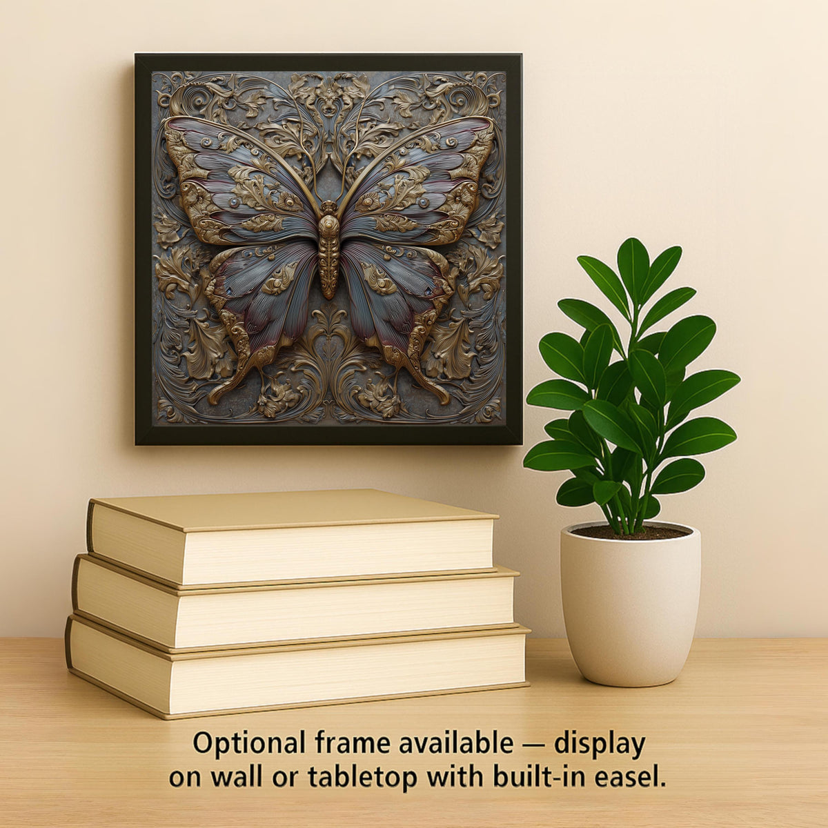Butterfly Wall Art Ceramic Tile Art Nouveau Gift William Morris Botanical Floral Decor Butterfly Lover Nature Art