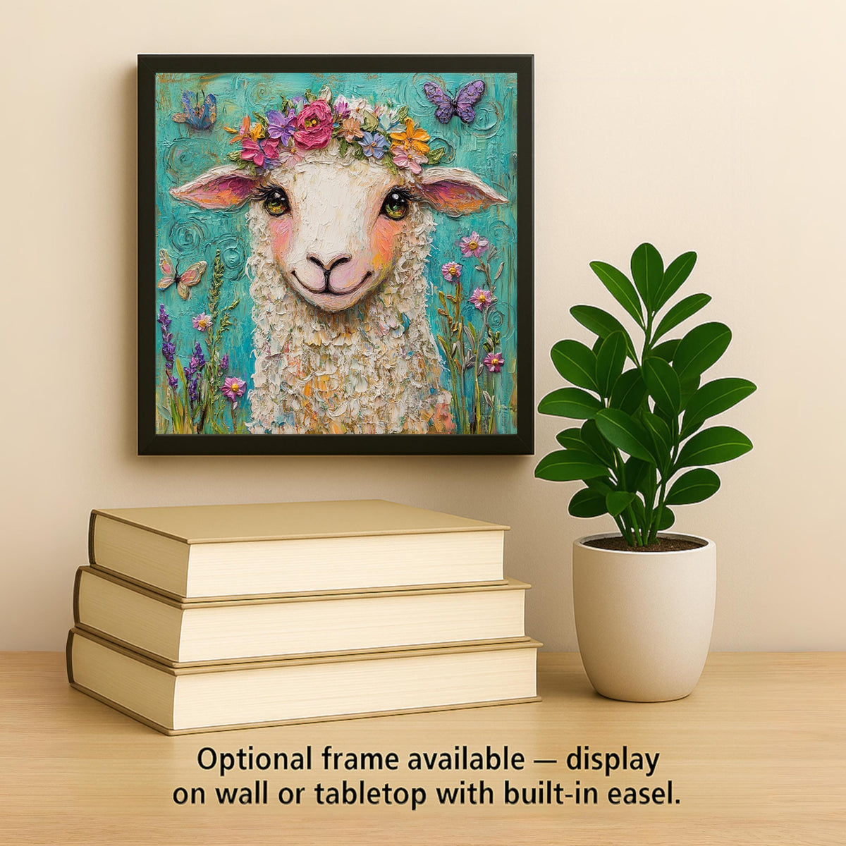Sheep Wall Art Ceramic Tile Cottagecore Gift Farmhouse Decor Lamb Lover Gift Whimsical Animal Art Tile