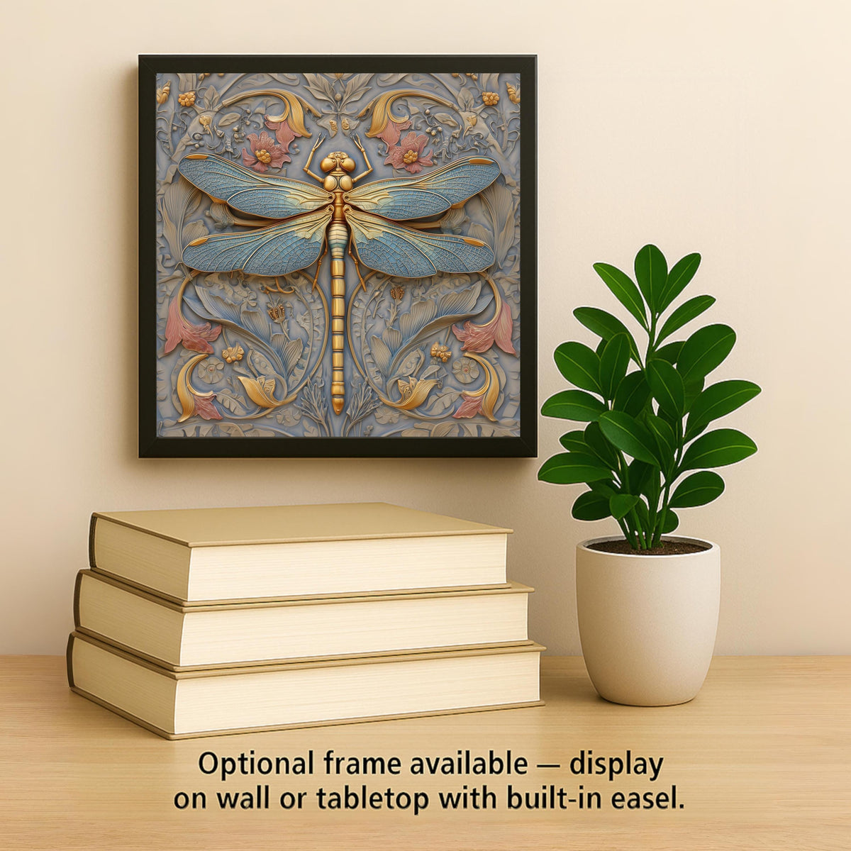 Symbolic Dragonfly Wall Art Ceramic Tile Art Nouveau Gift Nature Inspired Decor Dragonfly Lover Art Gift Tile