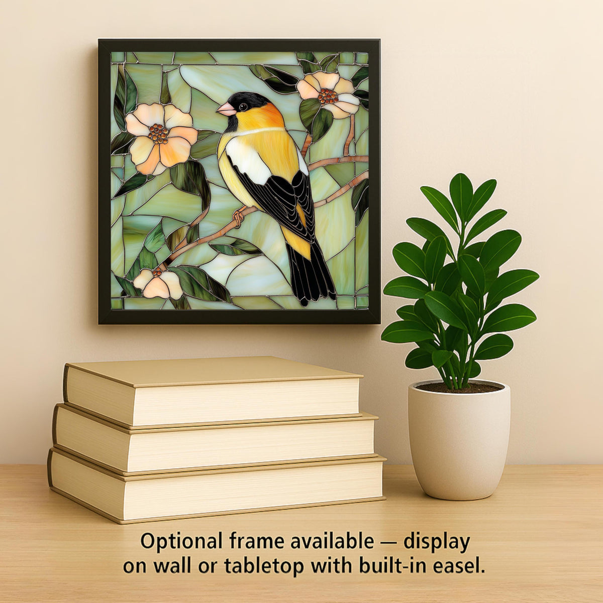 Goldfinch Wall Art Ceramic Tile Bird Lover Gift Garden Decor Yellow Bird Art Birdwatcher Gift Memorial Nature