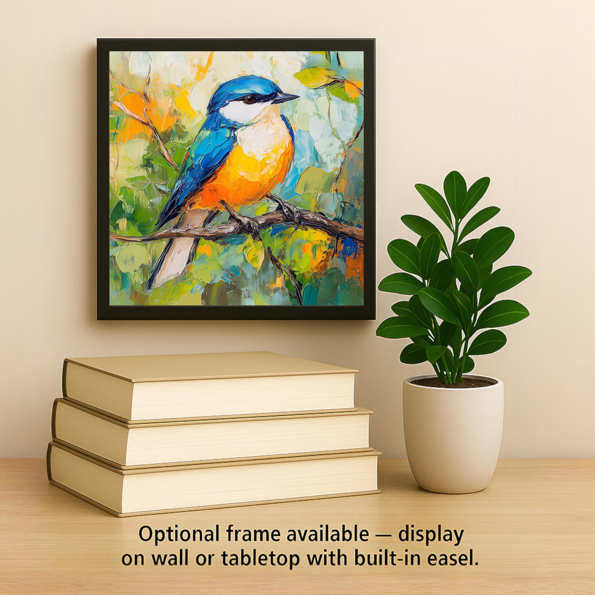 Expressionist Songbird Wall Art Ceramic Tile Birdwatcher Gift Colorful Bird Decor Nature Art Bird Lover Gift Tile