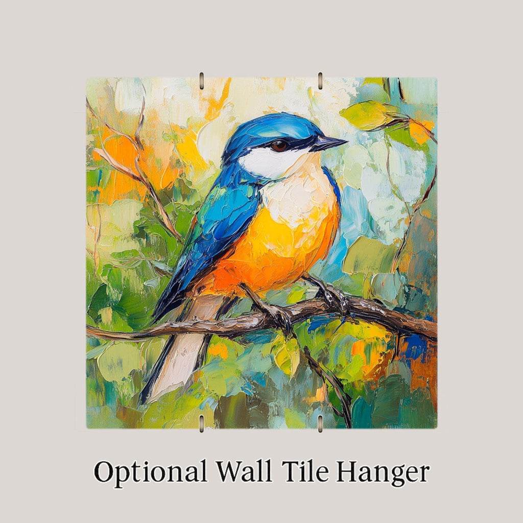 Expressionist Songbird Wall Art Ceramic Tile Birdwatcher Gift Colorful Bird Decor Nature Art Bird Lover Gift Tile