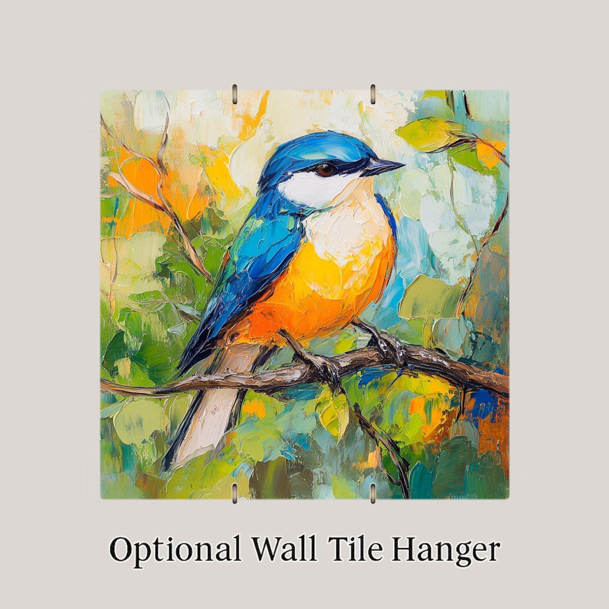 Expressionist Songbird Wall Art Ceramic Tile Birdwatcher Gift Colorful Bird Decor Nature Art Bird Lover Gift Tile