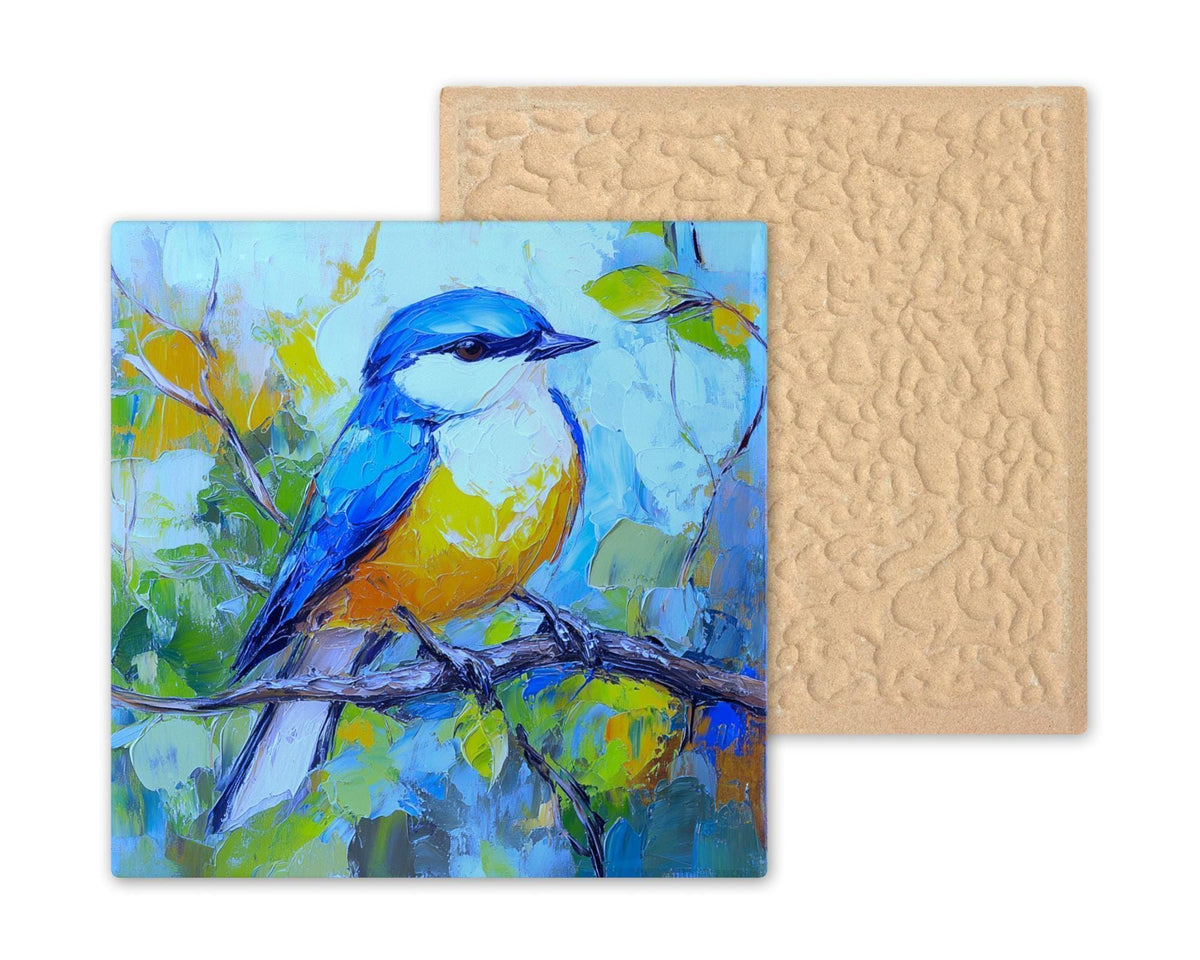 Expressionist Songbird Wall Art Ceramic Tile Birdwatcher Gift Colorful Bird Decor Nature Art Bird Lover Gift Tile