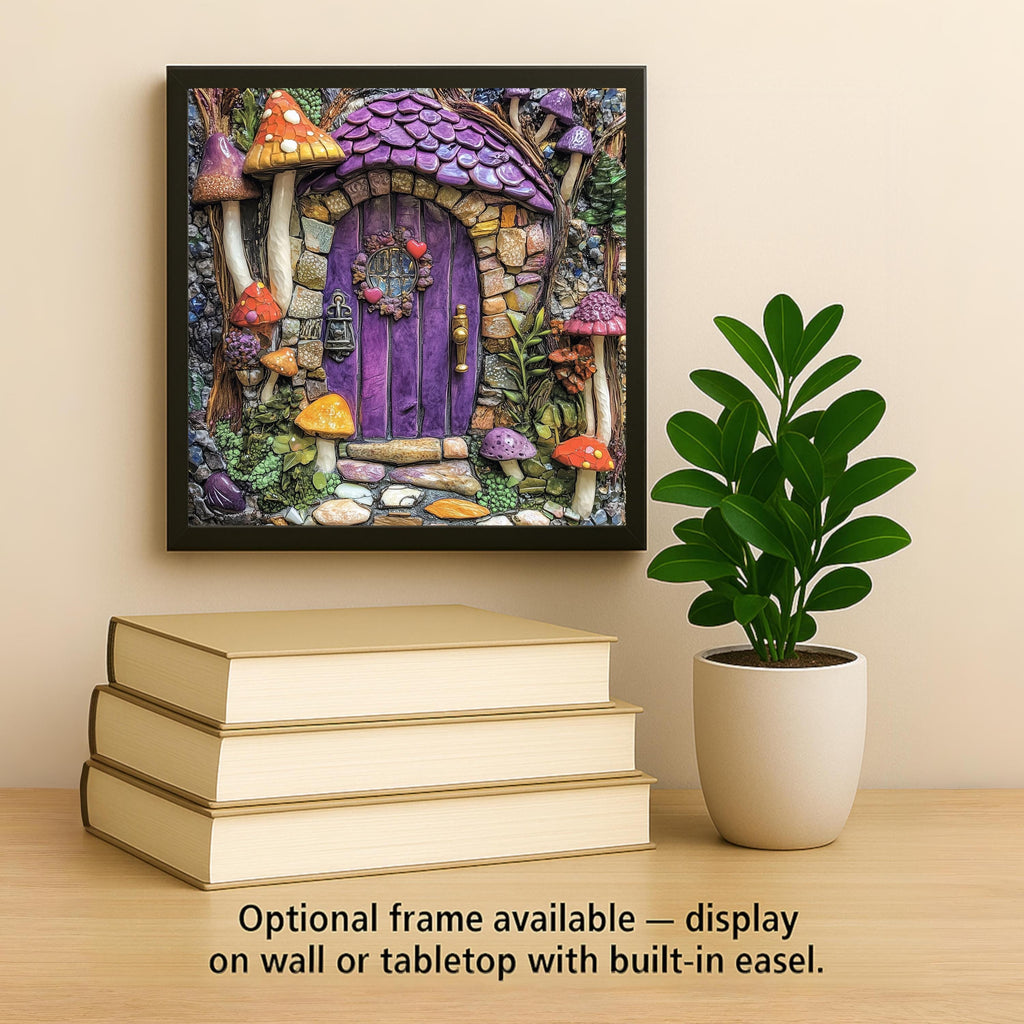 Fairy House Wall Art Ceramic Tile Whimsical Cottage Gift Fairy Lover Garden Decor Woodland Nature Art Gift