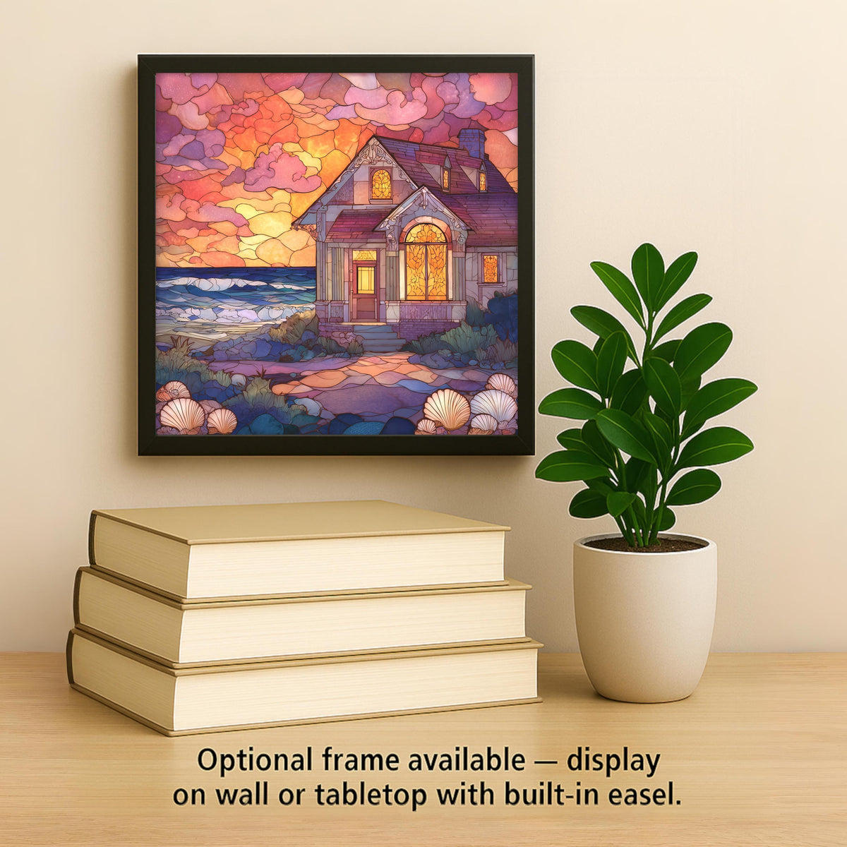 Coastal Cottage Sunset Wall Art Ceramic Tile Beach Cottage Gift Seaside Decor Ocean Art Coastal Lover Gift Tile