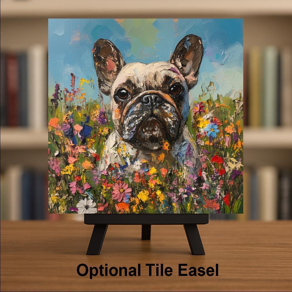French Bulldog Wall Art Ceramic Tile – Frenchie Dog Decor, French Bulldog Lover Gift, Cute Frenchie Dog Wall Decor, Dog Lover Home Decor
