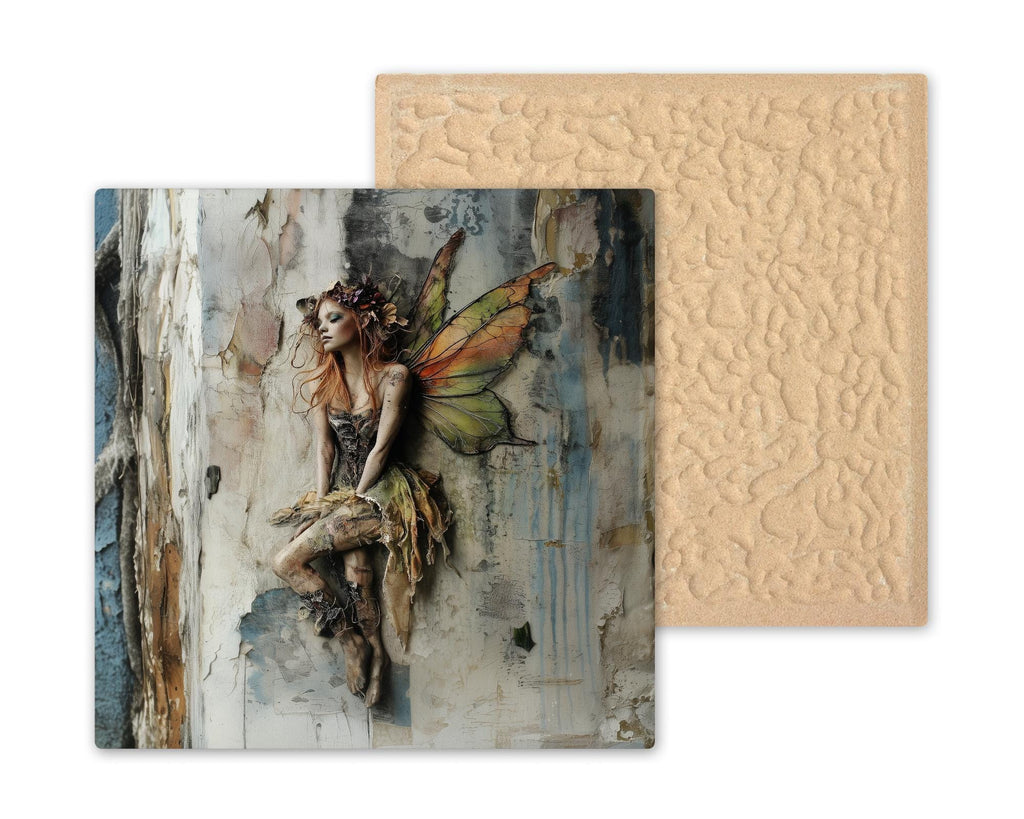 Fairy Ceramic Art Tile: Cabin Wall Decor Nature Lover Gift Woodland Home Decor Wall Art