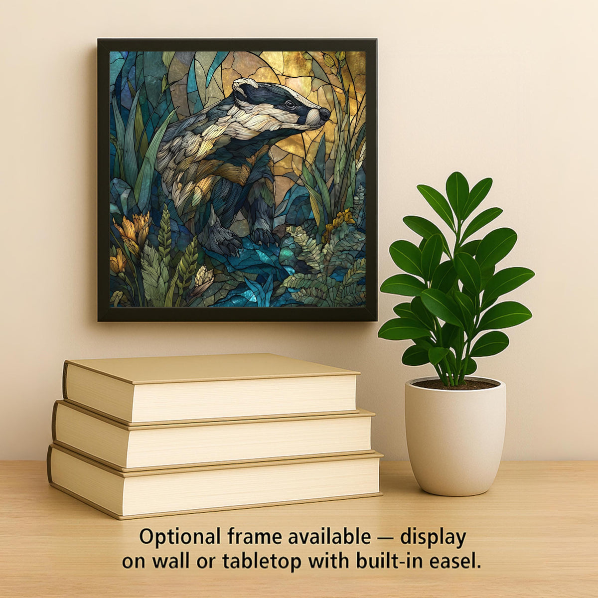 Badger Wall Art Ceramic Tile Wildlife Lover Gift Woodland Decor Cabin Gift Nature Badger Art Tile