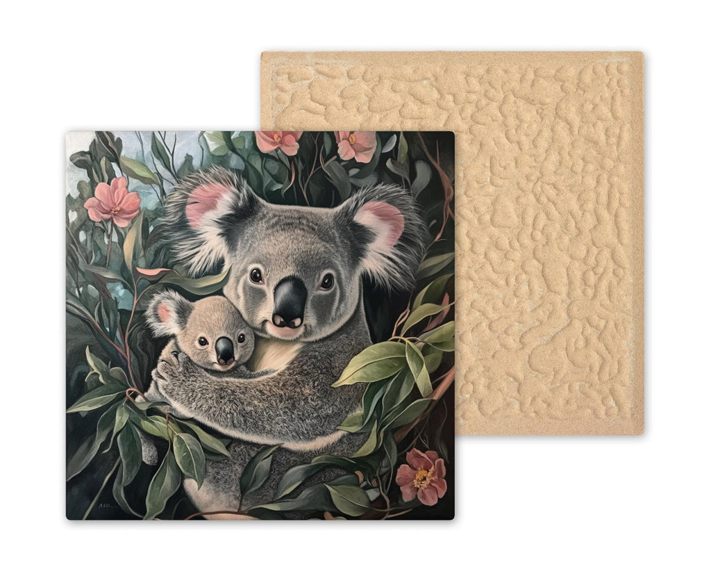 Koala Wall Art Ceramic Tile Mother Baby Gift Wildlife Lover Gift Australia Animal Nursery Decor Tile
