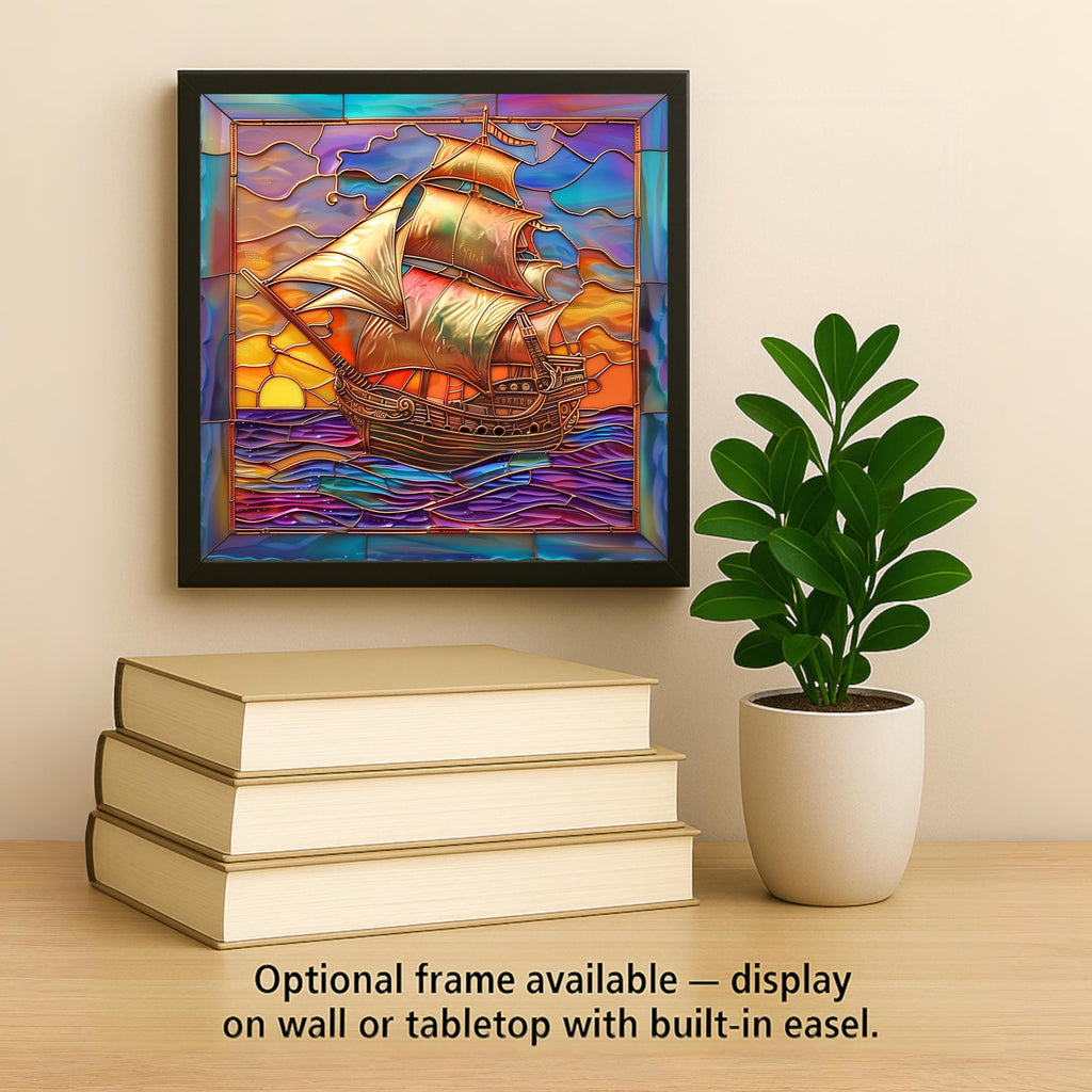 Sailing Ship Wall Art Ceramic Tile Nautical Decor Coastal Gift Sailor Gift Beach House Bathroom Tile