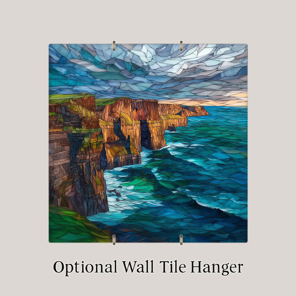 Cliffs of Moher Wall Art Ceramic Tile Ireland Gift Irish Heritage Decor Atlantic Coast Art Irish Gift Tile