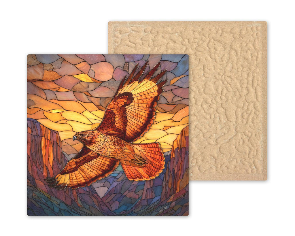 Red Tailed Hawk Wall Art Ceramic Tile Wildlife Gift Mountain Sunset Decor Nature Art Hawk Lover Gift Tile