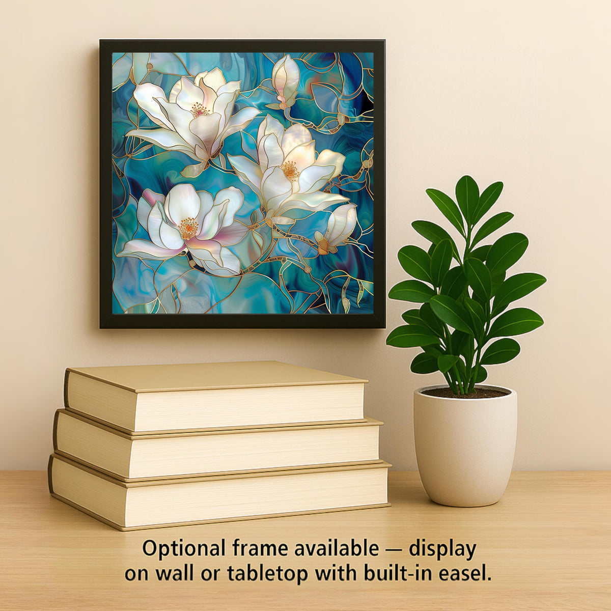 Magnolia Wall Art Ceramic Tile Art Nouveau Gift William Morris Botanical Floral Decor Magnolia Lover Nature Art