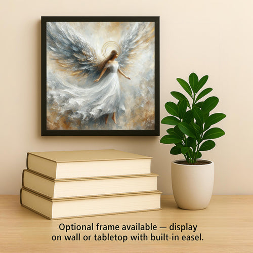 Angel Ceramic Art Tile: Faith Wall Decor Christian Gift Religious Home Decor Wall Art