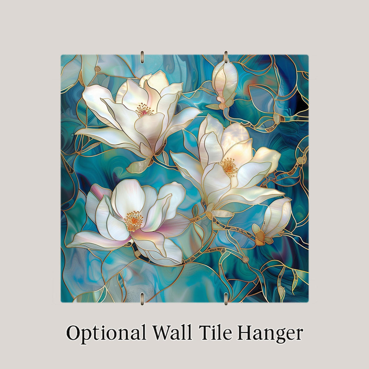 Magnolia Wall Art Ceramic Tile Art Nouveau Gift William Morris Botanical Floral Decor Magnolia Lover Nature Art