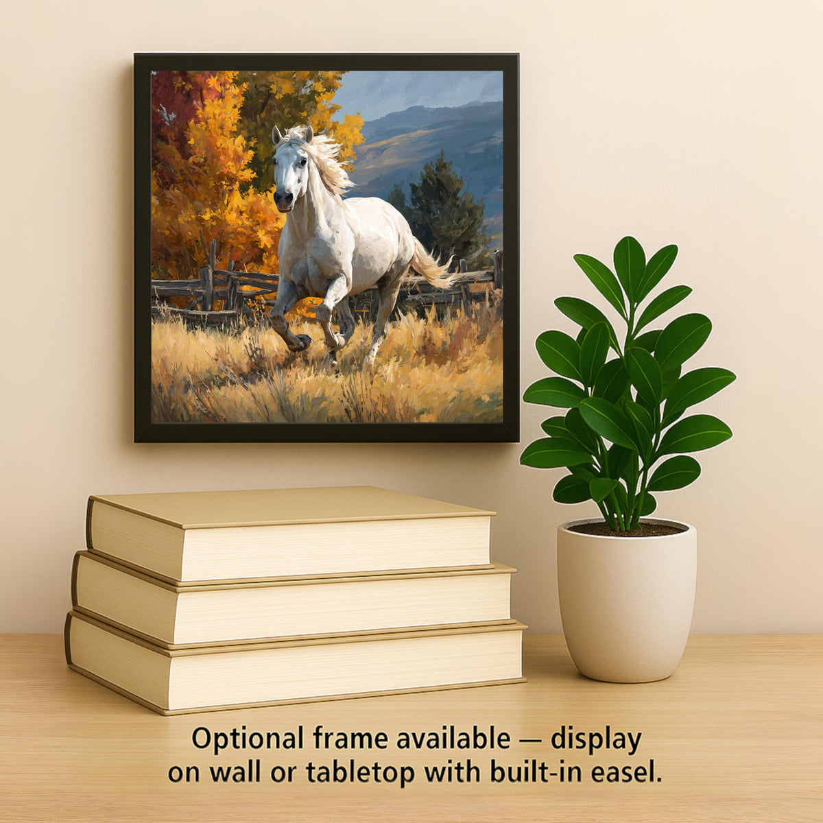 Horse Wall Art Ceramic Tile Horse Lover Gift Equestrian Decor White Horse Tile Art