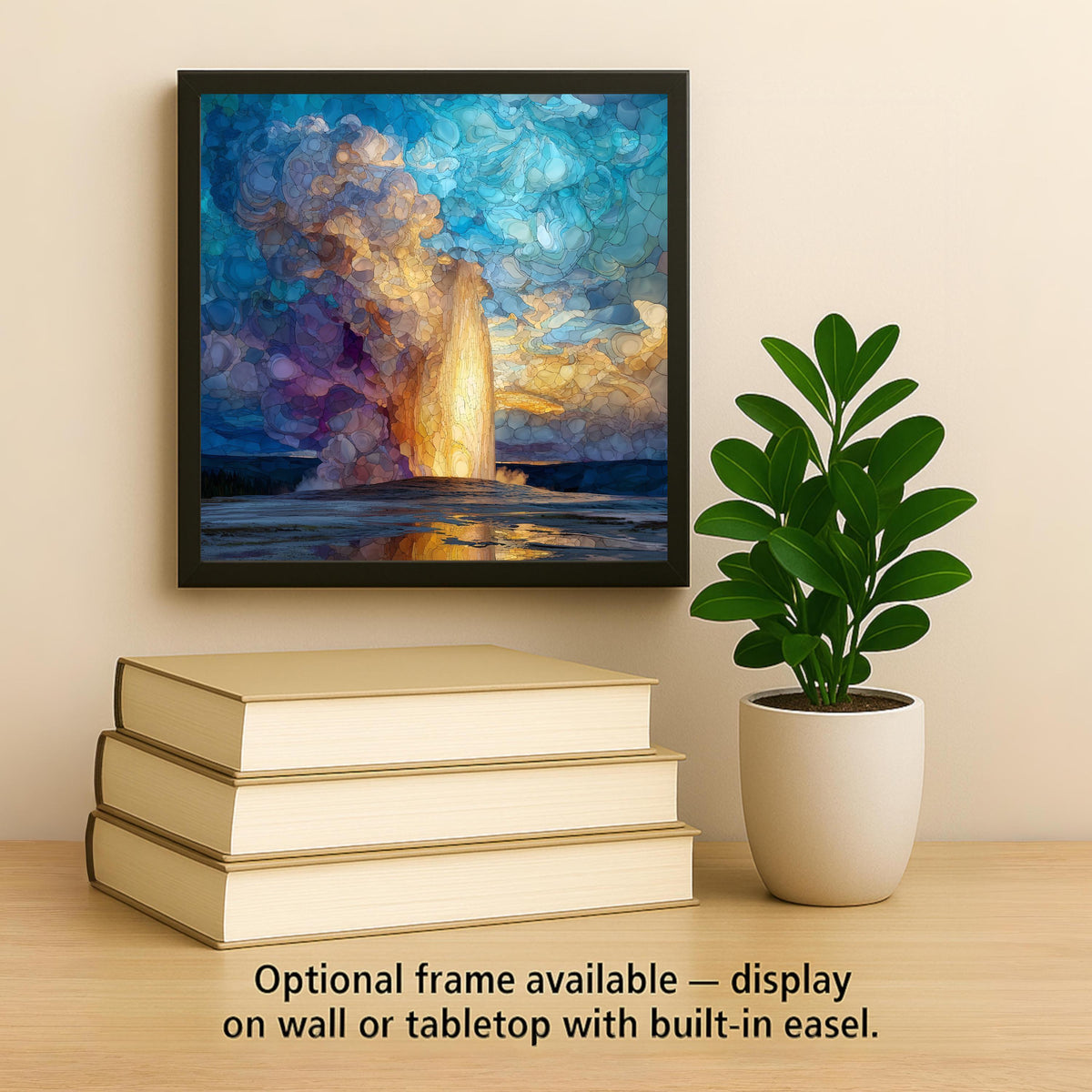 Old Faithful Wall Art Ceramic Tile Yellowstone Gift National Park Decor Wyoming Art Nature Lover Gift Tile