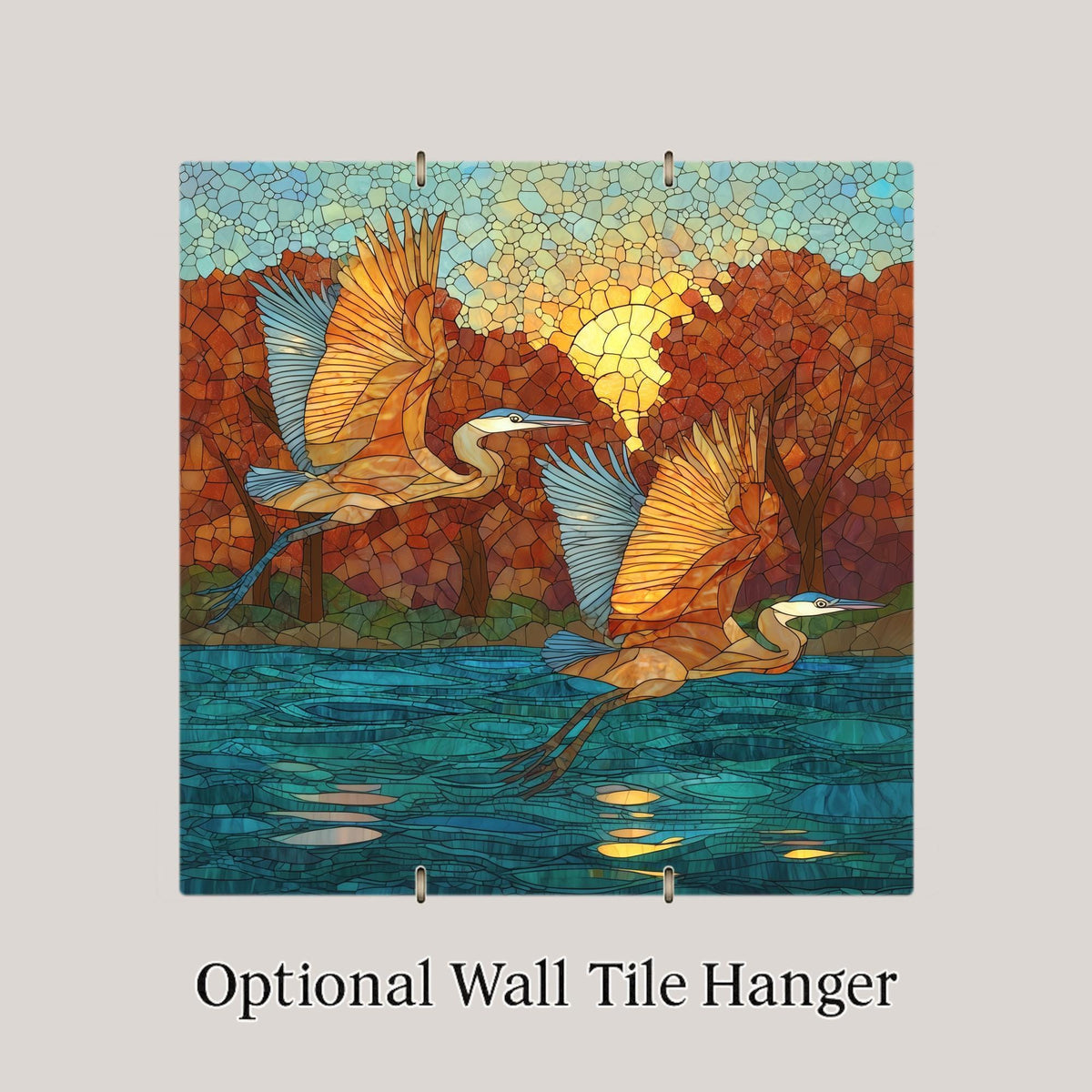 Heron Wall Art Ceramic Tile Bird Lover Gift Great Blue Heron Decor Wildlife Art Tile