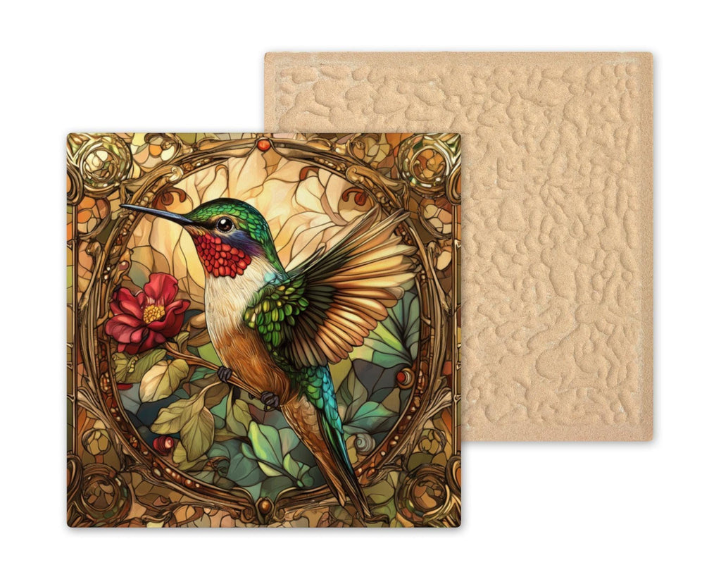 Art Nouveau Hummingbird Wall Art Ceramic Tile Nature Gift Vintage Decor Floral Bird Art Hummingbird Gift Tile