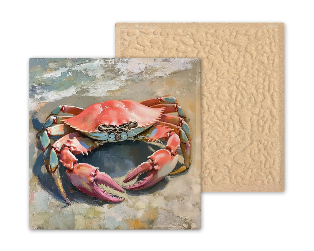 Crab Wall Art Ceramic Tile Nautical Beach Gift Marine Art Coastal Bathroom Decor Crab Lover Gift Tile