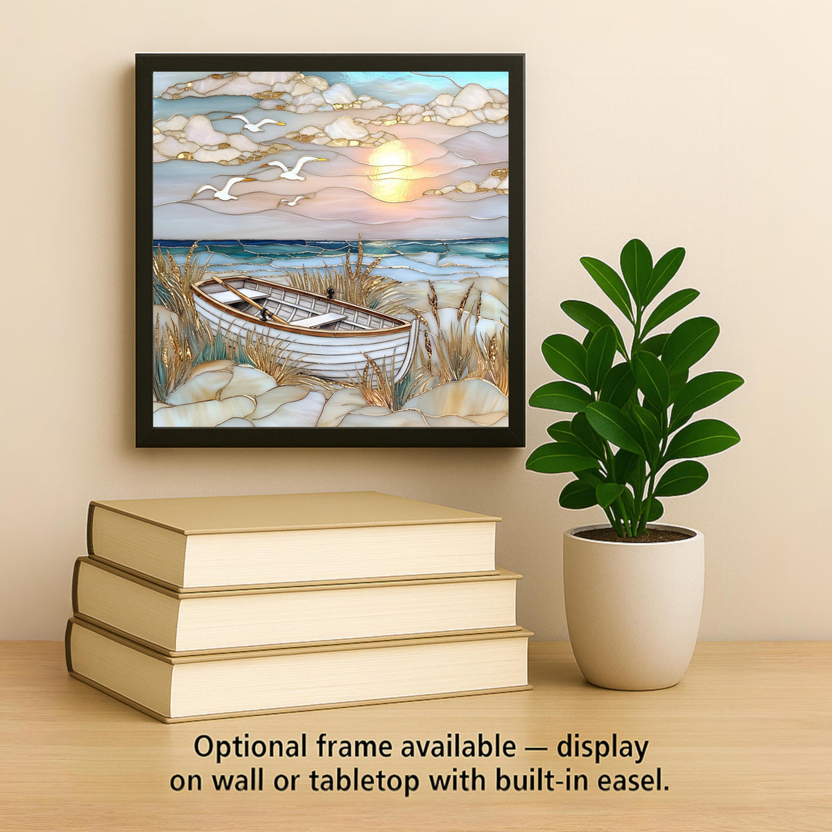 Coastal Sunset Wall Art Ceramic Tile – Beach Wall Art Ceramic Tile – Coastal Home Decor, Nautical Wall Decor, Ocean Cottage Decor