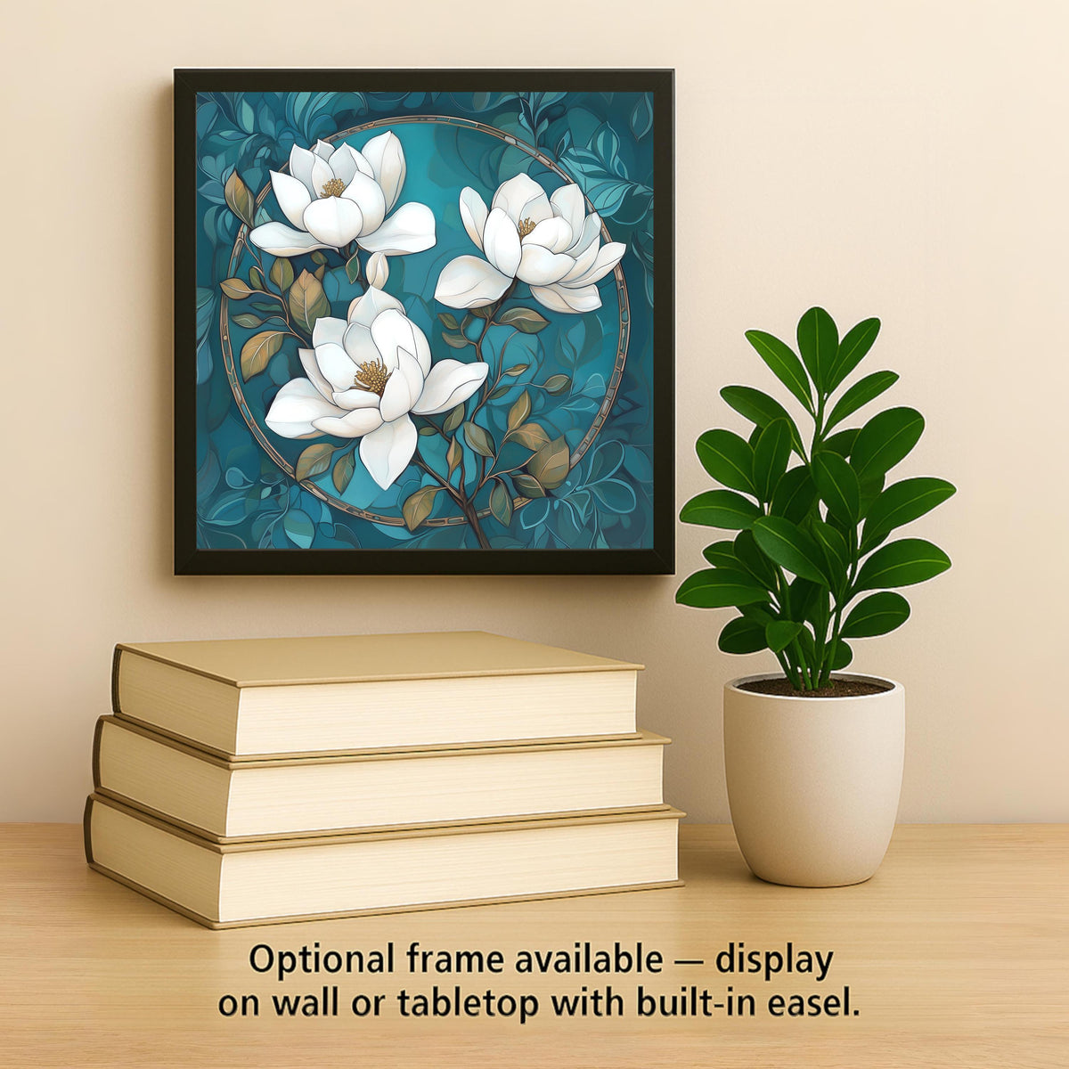 Magnolia Wall Art Ceramic Tile Floral Gift Magnolia Lover Gift Flower Decor Mothers Day Gift Botanical Tile