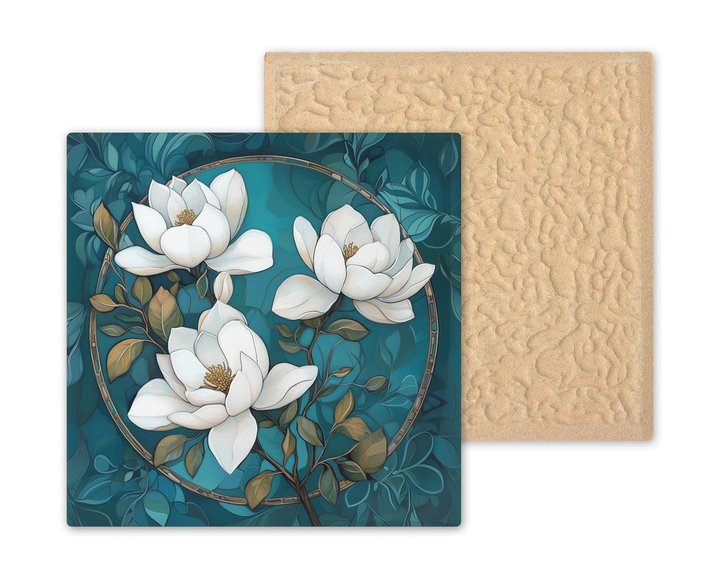 Magnolia Wall Art Ceramic Tile Floral Gift Magnolia Lover Gift Flower Decor Mothers Day Gift Botanical Tile