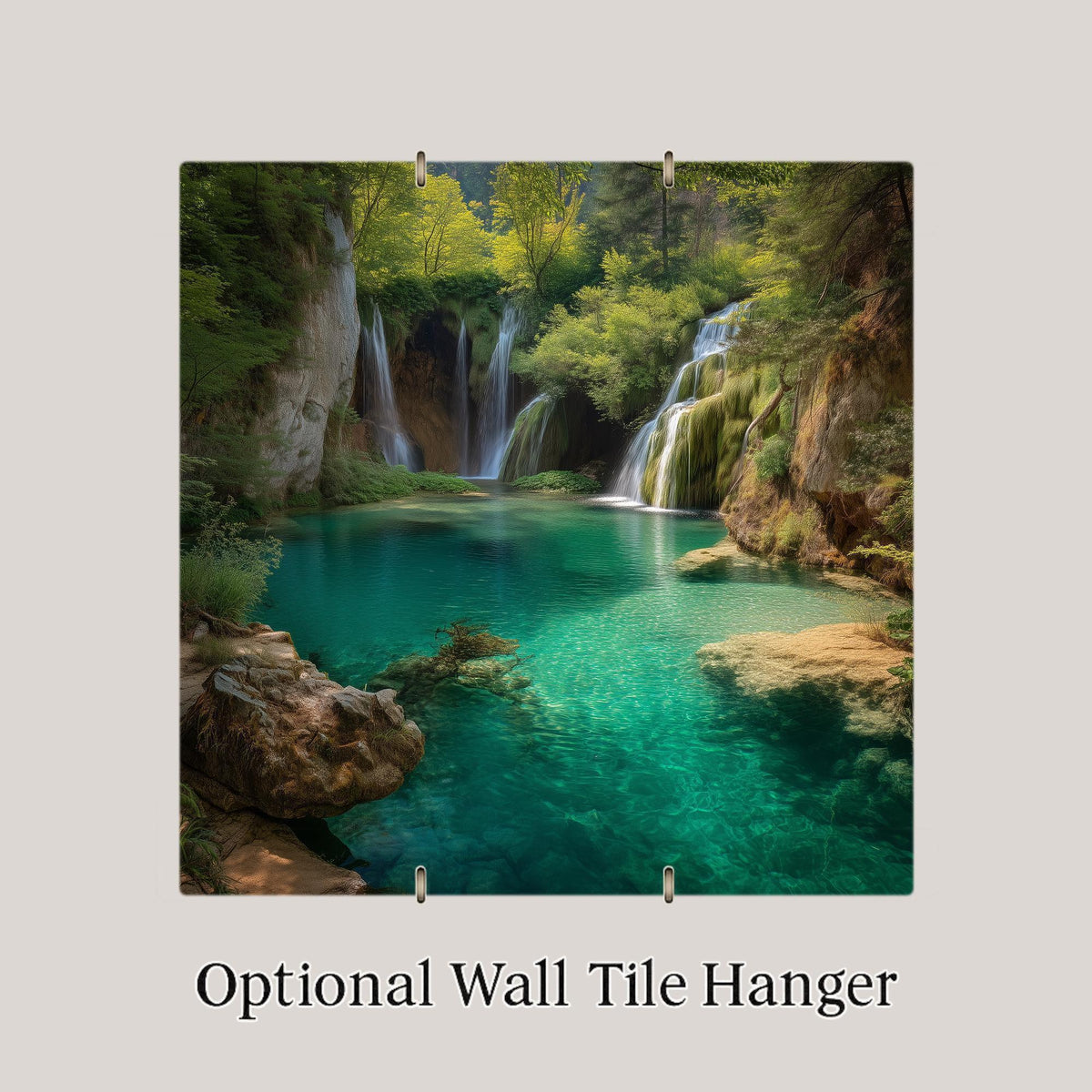 Plitvice Lakes Wall Art Ceramic Tile Croatia Gift Waterfall Decor Europe Travel Art Nature Lover Gift Tile