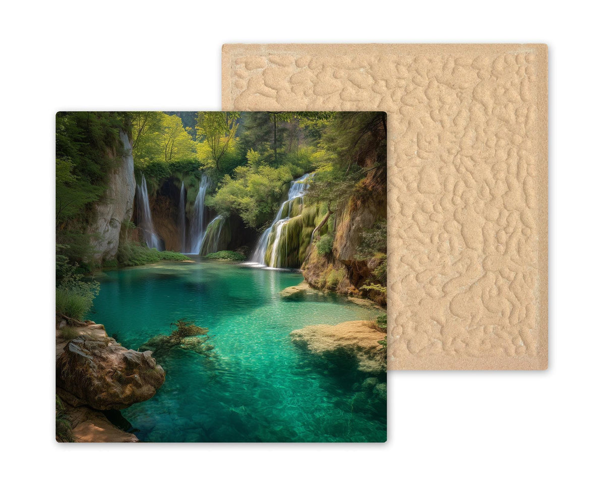 Plitvice Lakes Wall Art Ceramic Tile Croatia Gift Waterfall Decor Europe Travel Art Nature Lover Gift Tile