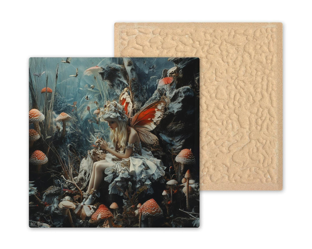Enchanted Forest Wall Art Ceramic Tile Fairycore Gift Fantasy Decor Cottagecore Gift Woodland Fairy Tile